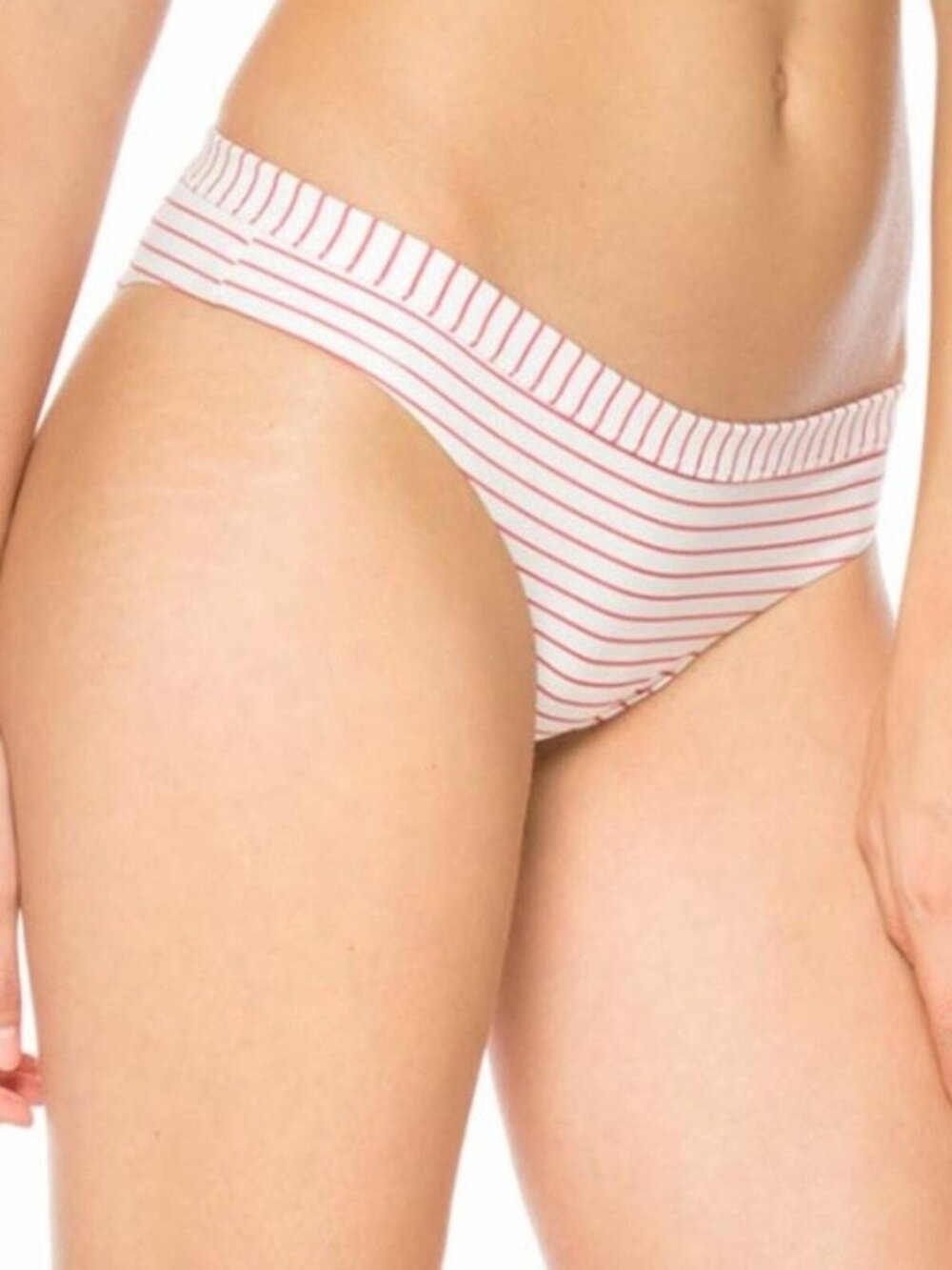 Agua Bendita Anette Sunlight Bikini Swim Bottom Striped White Pink Size Large